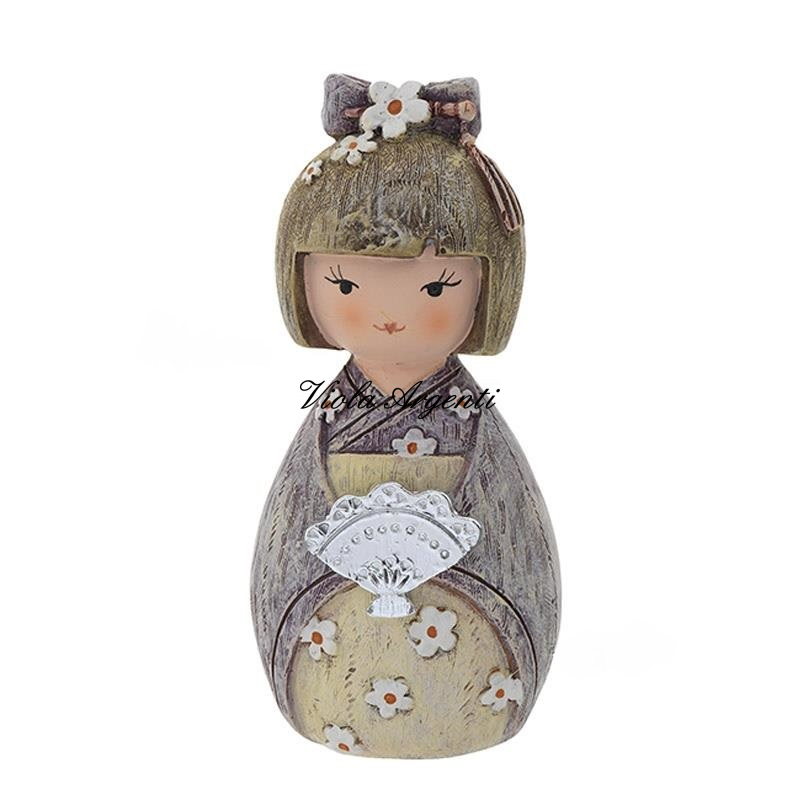 Kokeshi peace and serenity small di . Argento online