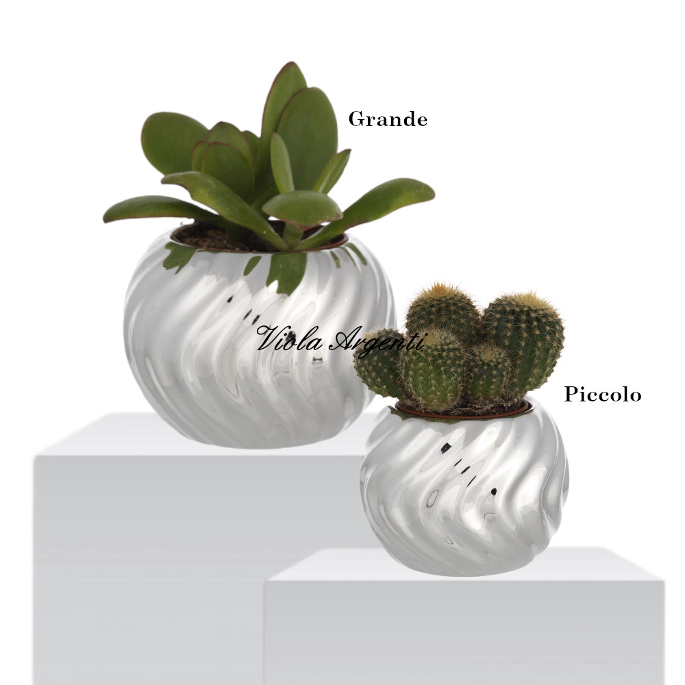 Twisted vase holder sphere di Viola Argenti. Argento online