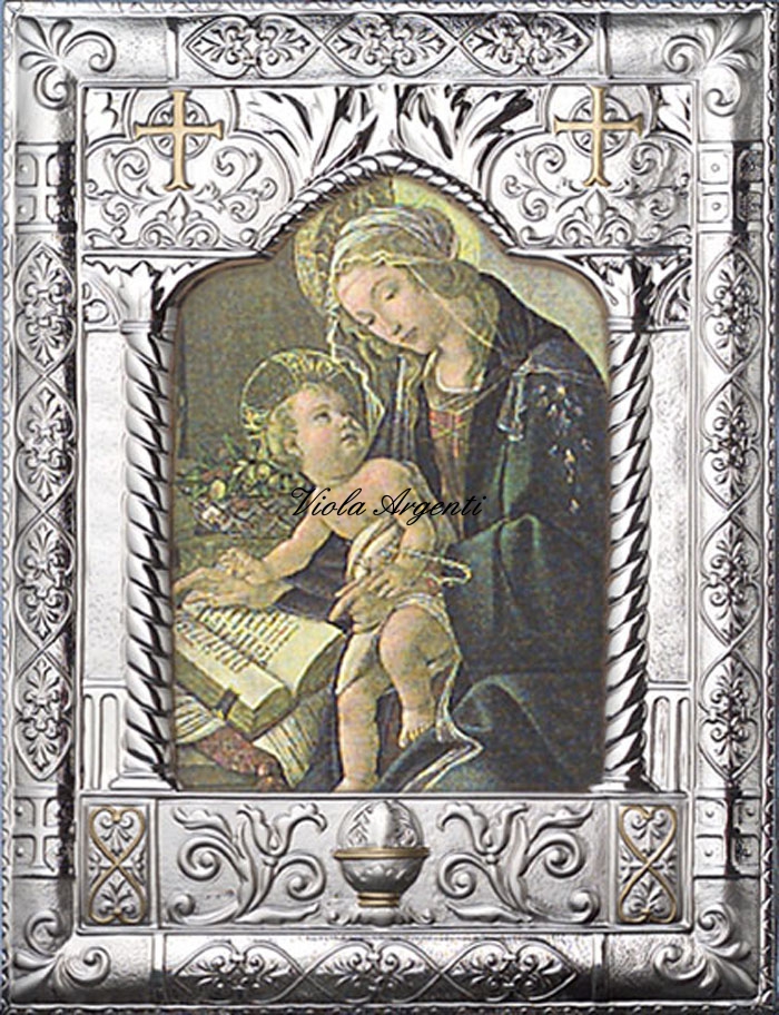 Icon the Virgin with the Byzantine Son di Viola Argenti. Argento online