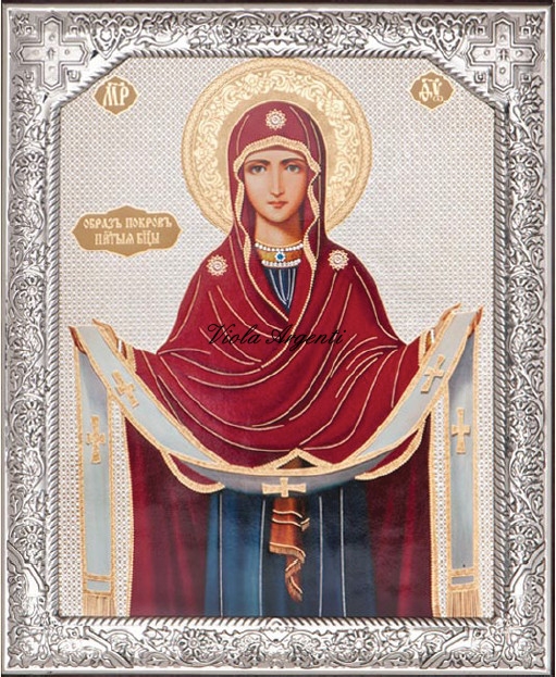 Russian icon Pokrova di Viola Argenti. Argento online