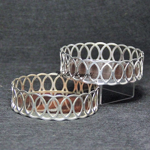 Coppia sottobottigle in argento di Viola Argenti. Argento online
