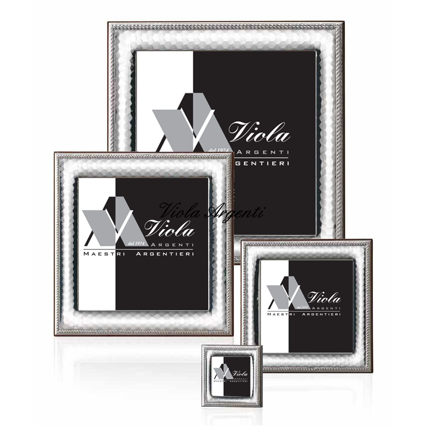 Square photo frame in silver bil. CORDA band di Viola Argenti. Argento online