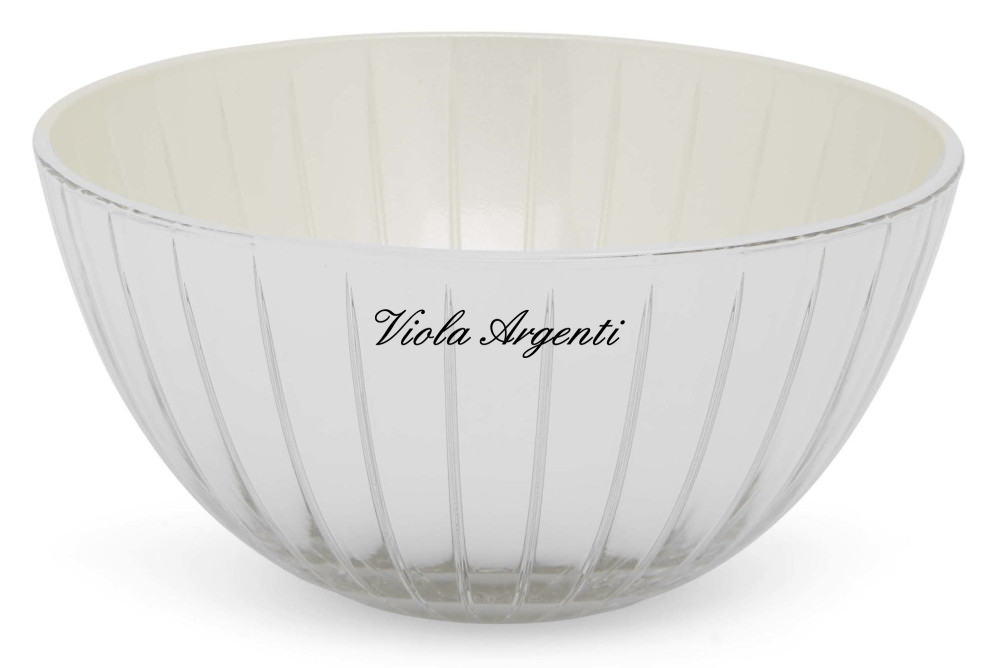 Mother of pearl striped bowl di . Argento online