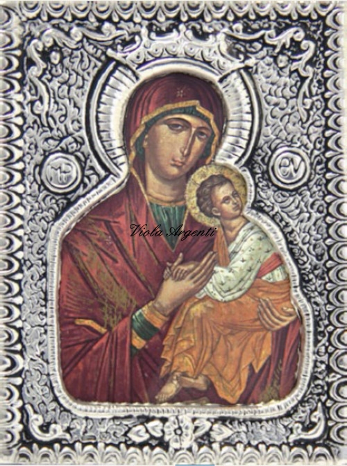 Icona Madre di Dio della Passione di Viola Argenti. Argento online