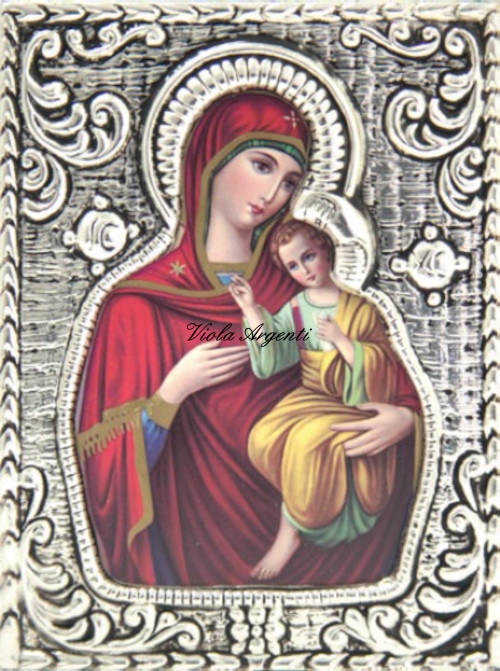 Icon Madonna with child di Viola Argenti. Argento online