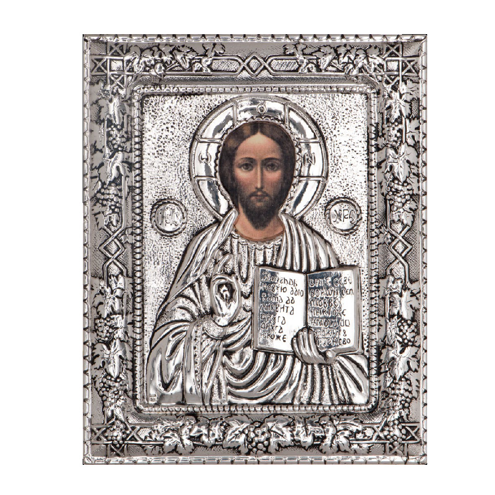 Greek icon Jesus Christ di Viola Argenti. Argento online