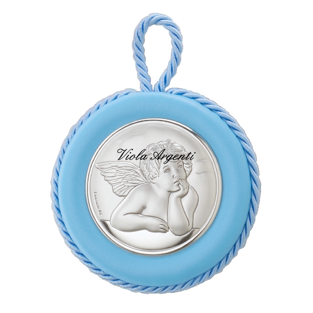 Medaglione culla angelo azzurro