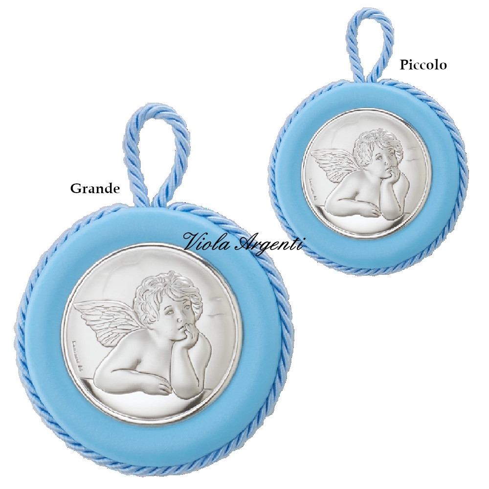 Medaglione culla angelo azzurro