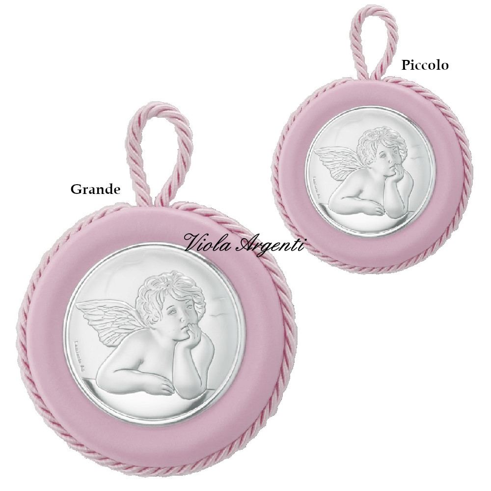 Pink angel cradle medallion