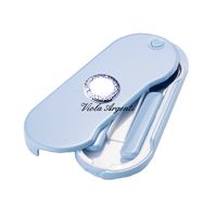 Baby food set with blue hearts