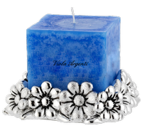Light blue daisy candle holder