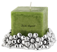 Green daisy candle holder