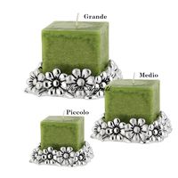 Green daisy candle holder