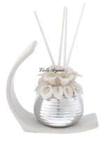 Ribbed calla perfumer with stylized arch base