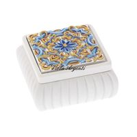 Scatola quadrata bombata maiolica