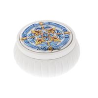 Scatola tonda bombata maiolica