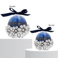 Round blue candle with daisies - 2