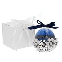 Round blue candle with daisies - 4