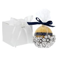 Round yellow candle with daisies - 4