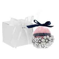 Round pink candle with daisies - 4