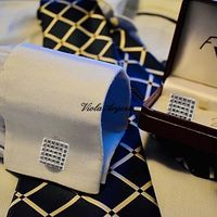 Small squares silver cufflinks