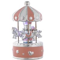 Carousel stars and hearts pink horses