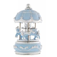 Blue carousel horses with light