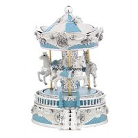 Carousel steps blue horses