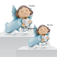 Blue heart angel lying