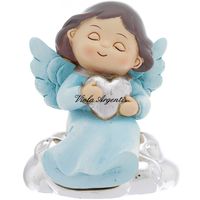 Seated blue heart angel