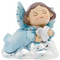 Blue heart angel lying
