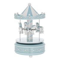 Blue acrylic carousel horses
