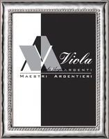 Cornice argento 999 mossa con pallini - 4