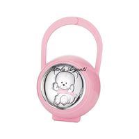 Porta ciuccio rosa con orsetto