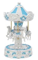 Blue carousel horses