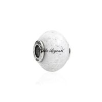 Iced white murano glass charm