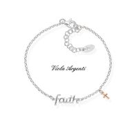 Silver bracelet with faith writing