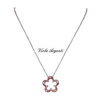 Collana con fiore in oro rosa 18kt