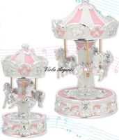 Pink carousel horses