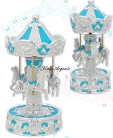 Blue carousel horses