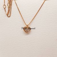 Collana con cuore oro rosa e diamanti