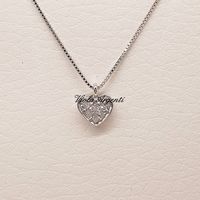 Collana con cuori oro bianco e diamanti