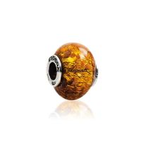 Murano glass charm luxury amber