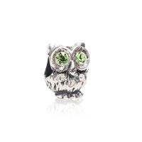 Green swarovski owl charm