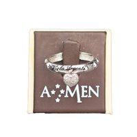 Anello rosario cuore con zirconi