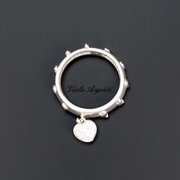 Anello rosario cuore con zirconi