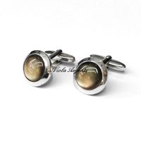 Round cufflinks with mother-of-pearl in 925 silver