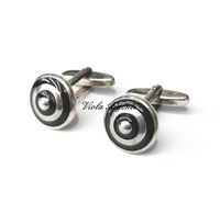 Black circles cufflinks