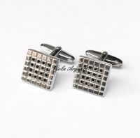 Small squares silver cufflinks
