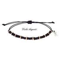 Bracciale imOkO d'oro - sagola nera